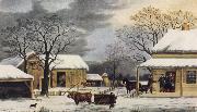 George Durrie Home to Thanksgiving oil on canvas